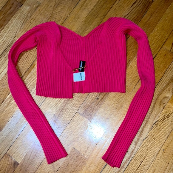 Jacquemus Shrug Crop Top in Hot Pink size M/38 - Picture 2 of 2